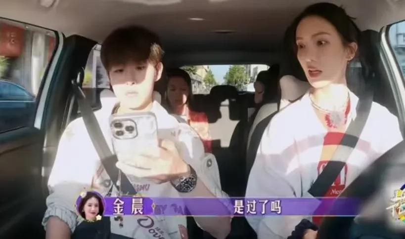 《花儿与少年》金晨开车，田嘉瑞在旁边导航，结果两个人导航没整明白，走错路了，金晨