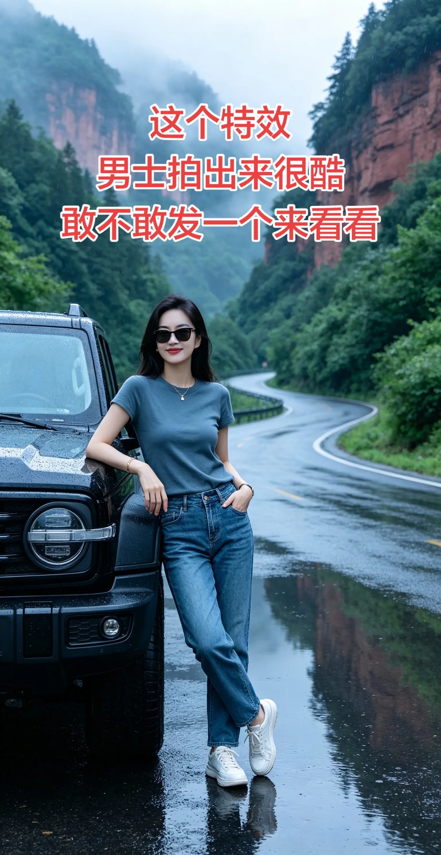 AI雨后山林自驾风 ai创作全新升级