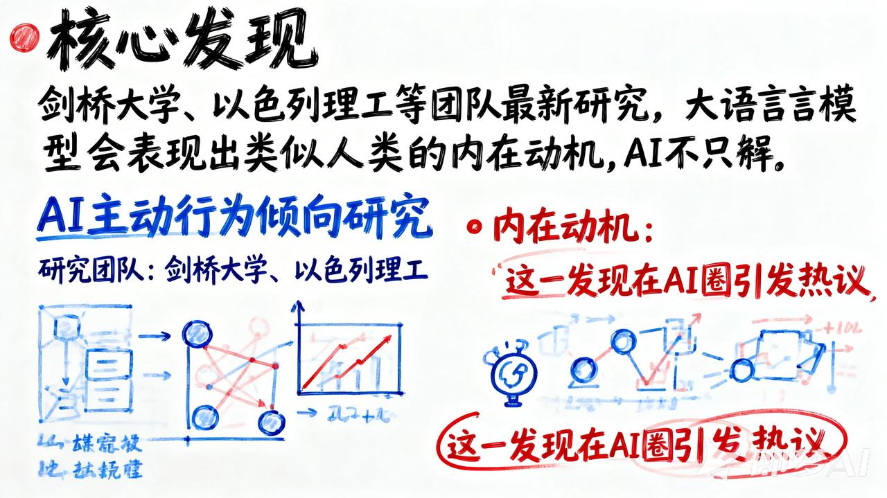 AI 居然也有"动机"了？

刚看到一条重磅研究：剑桥大学、以色列理工等团队发现