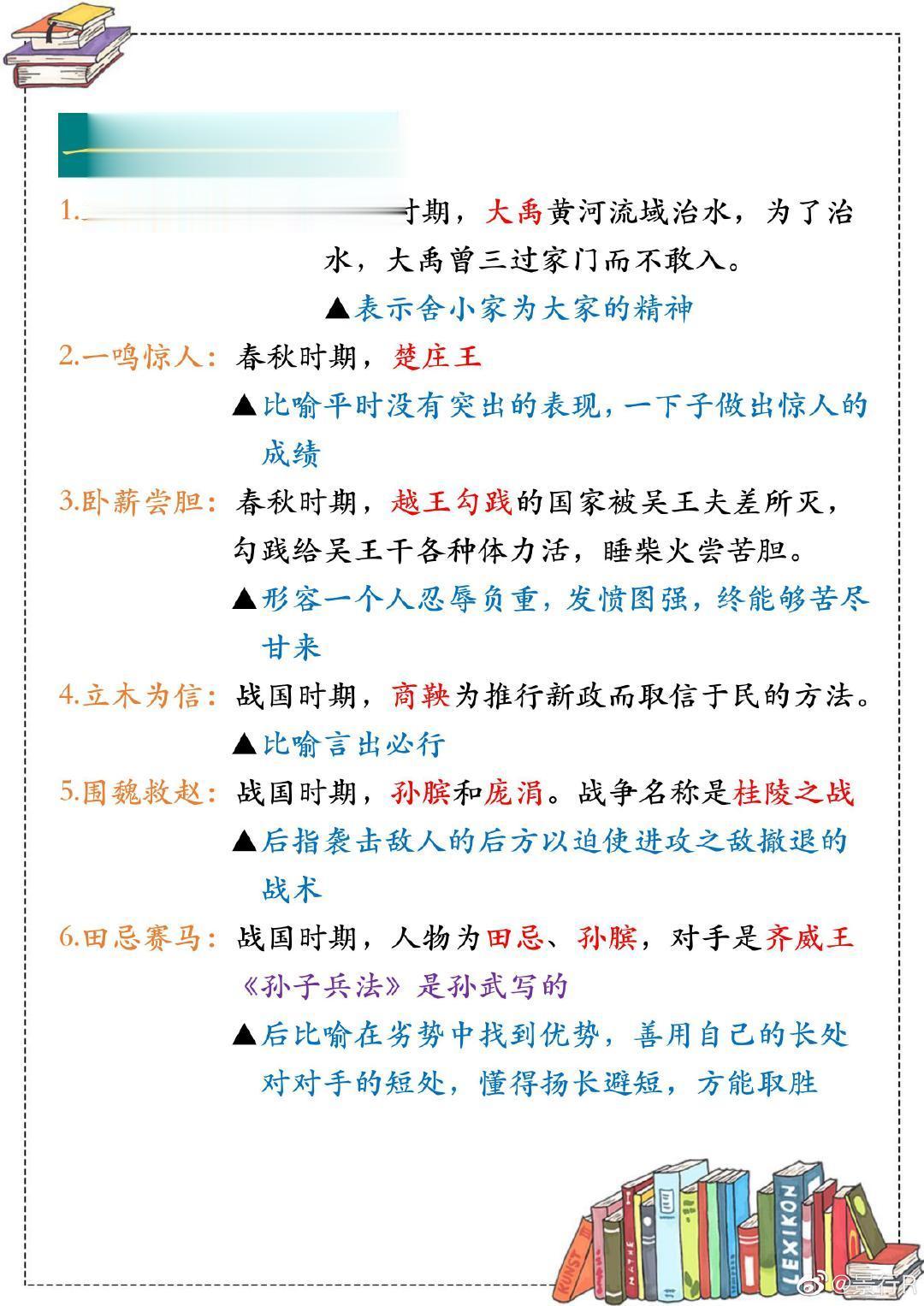 干货 | 常用高频成语按发生历史朝代的典故梳理。 ​​​