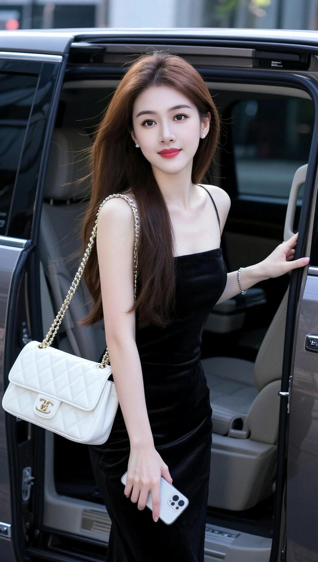 “刚碰上车门的风，裹着那句‘你会不会是别人的朝思暮想’——裙摆晃了晃，好像连心动