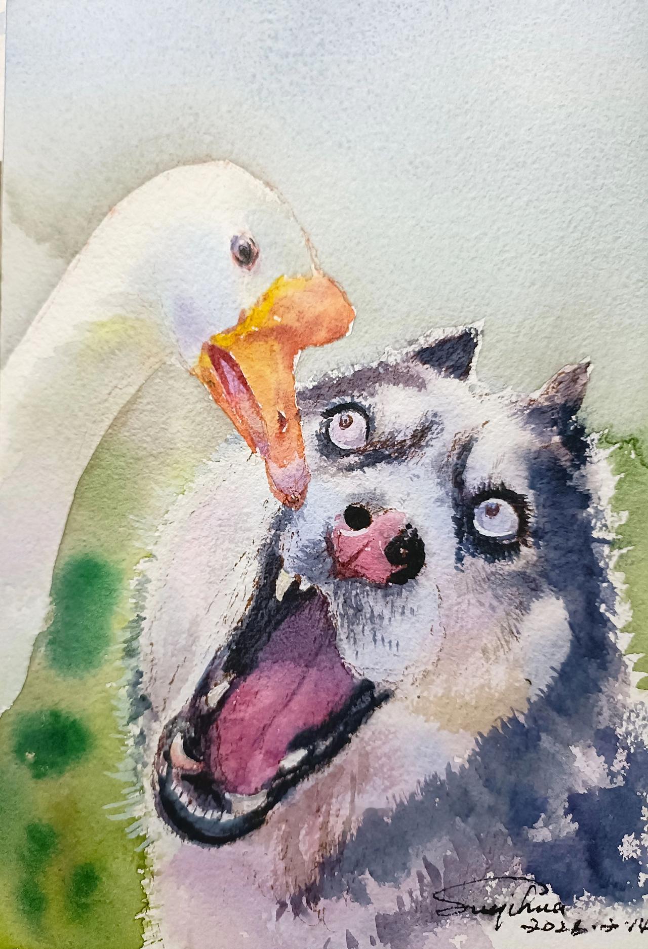 《妈呀，杀狗子啦！》这几天太忙了没时间画画，感觉和犯罪似的，今天赶紧抽空来一幅。