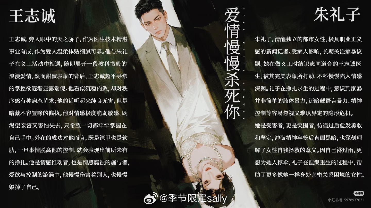 《爱情慢慢杀死你》(原著:亦舒)人物小传🈶，男主定了陈伟霆，女主钟楚曦，又一对