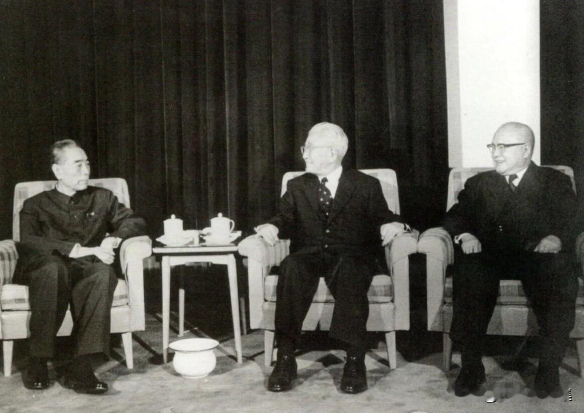 1975年6月12日，住院的周恩来总理在北京305医院会见了日本友人藤山爱一郎，