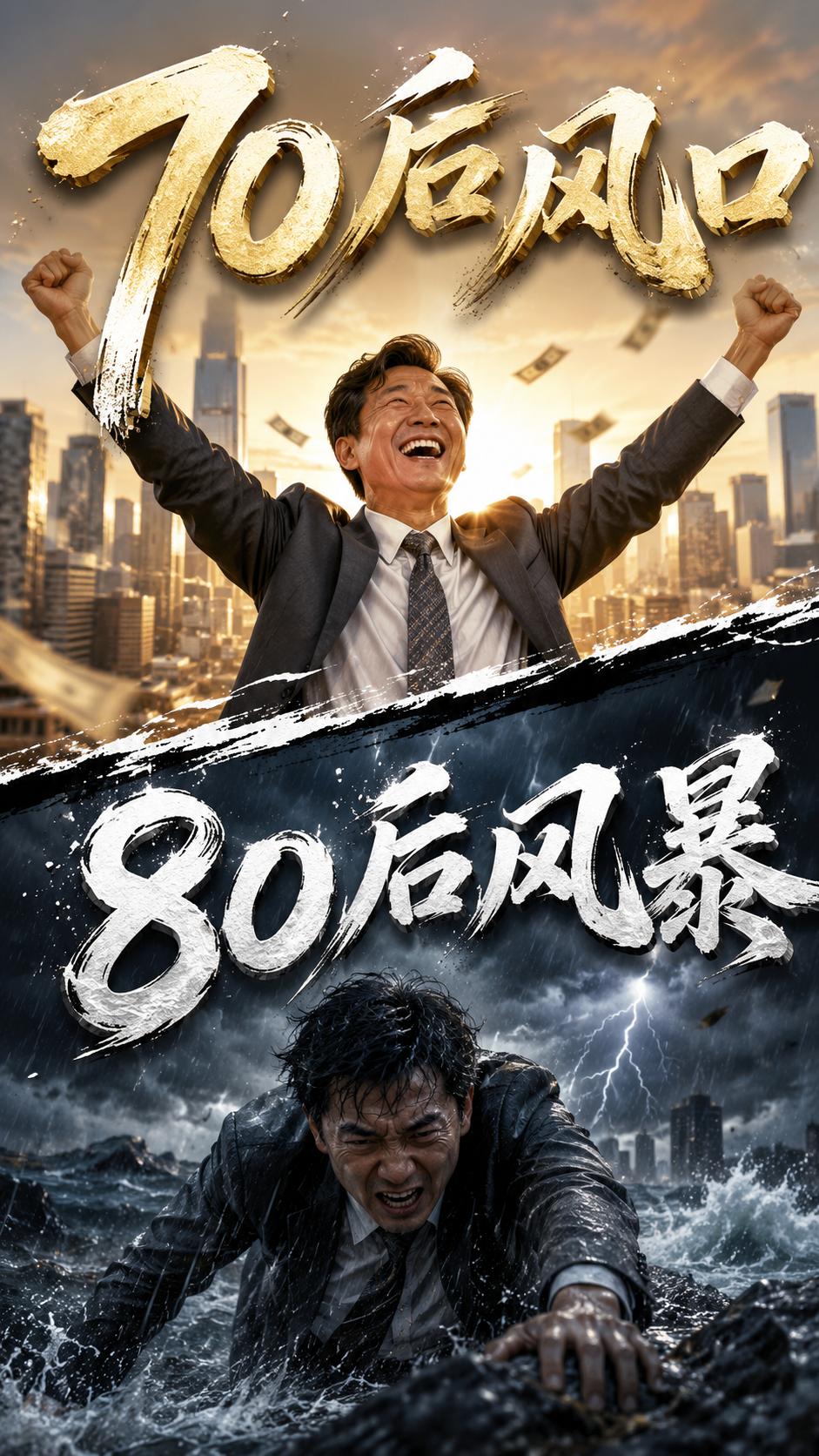 幸运的70后，步步赶风口；悲催的80后，步步踩风暴！
有时候我遇到一点不顺心的事