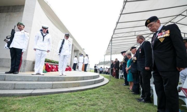 新加坡光复纪念日，黄循财在建国60周年节点，将战争记忆升华为国家认同的基石。
