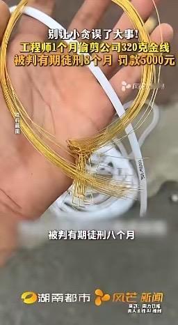 真是算得一手精明，却糊涂了一辈子！厦门一名技术工程师，靠着天天接触贵重金线，竟然