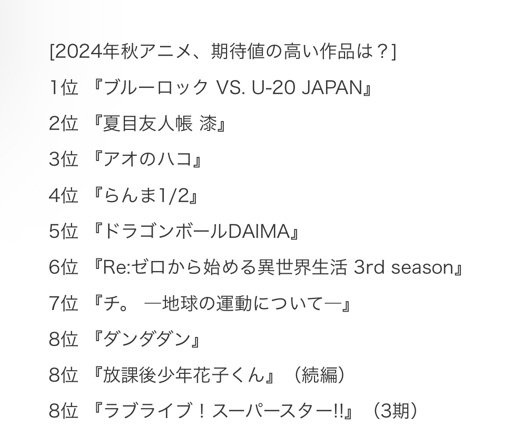 #开学开新谷# 2024年最值得期待的10月新番TOP10 你最期待哪一部？1.