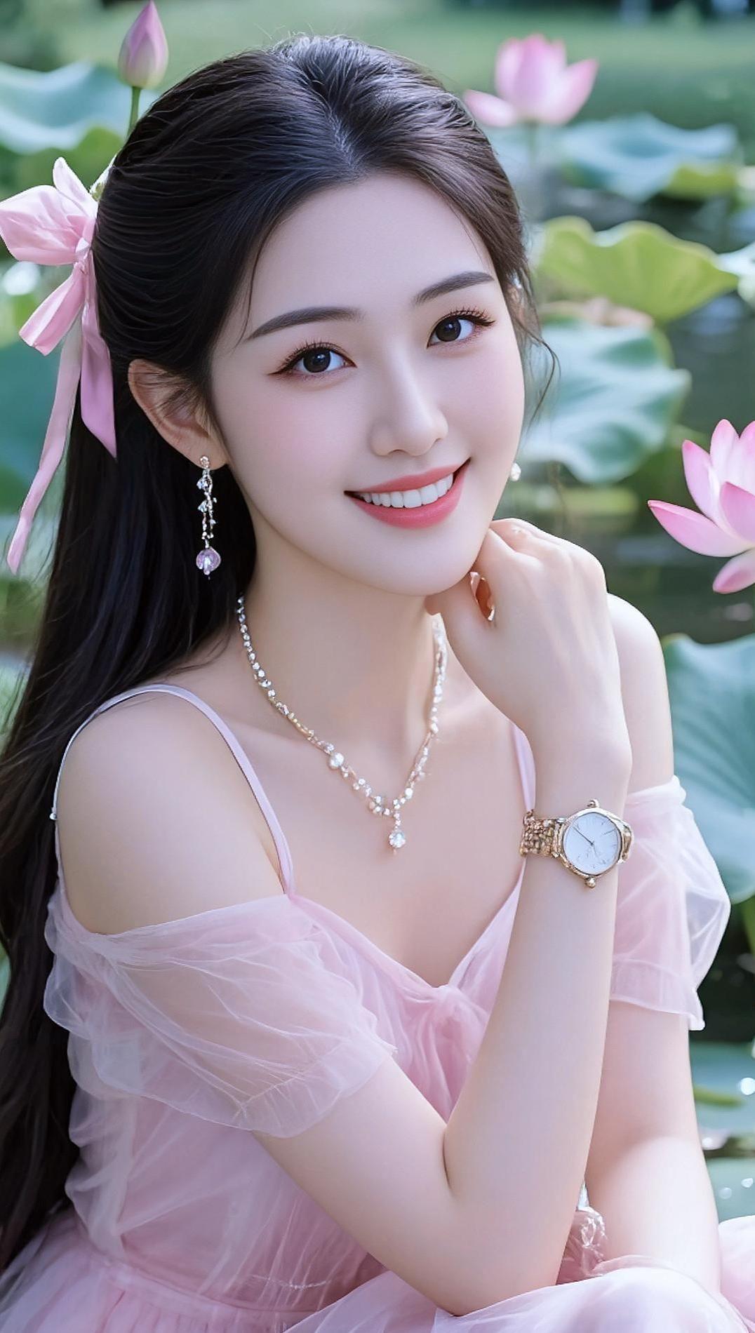 AI荷塘清新写真