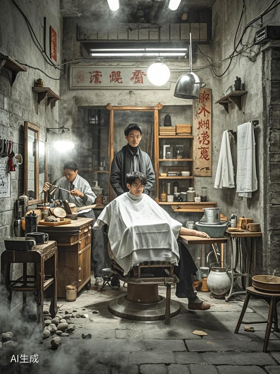民国二十一年，上海弄堂里，老胡的剃头铺飘着煤烟。
高鹤掀开门帘，他是租界巡捕房探