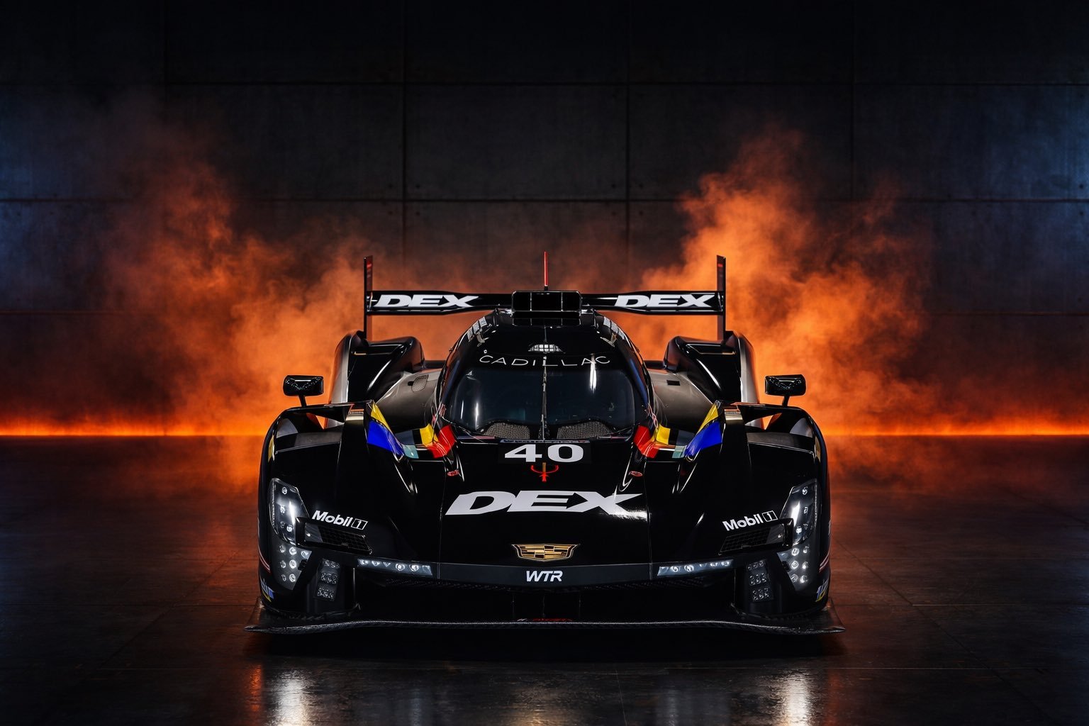 凯迪拉克2026IMSA 涂装WTR去年的电镀银➕电镀蓝变成了黑白黑➕蓝白黑，A