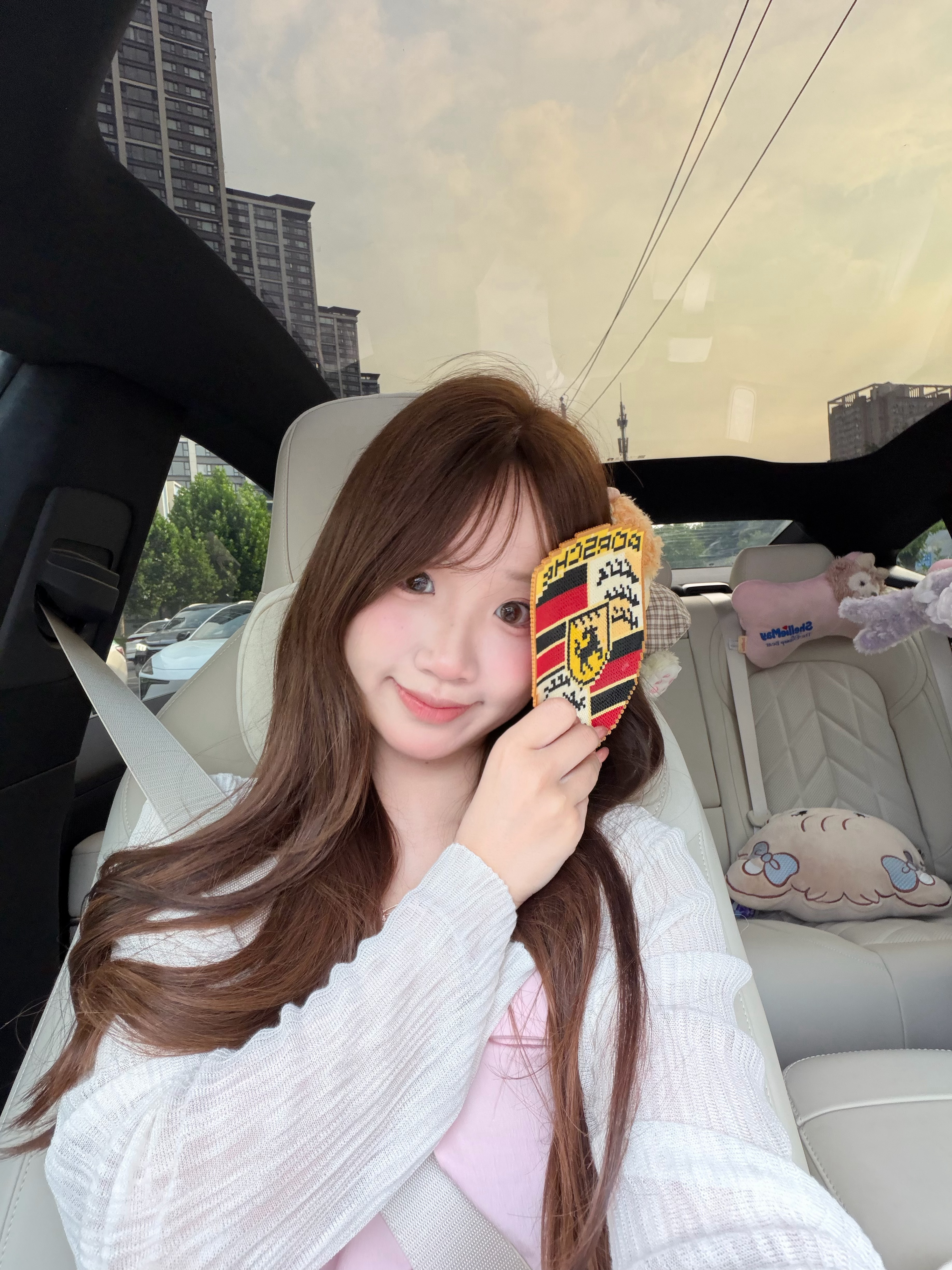 我发现我拼的这个全孔拼豆跟我脸一般大哪有车标这么大的晚上我将重做 