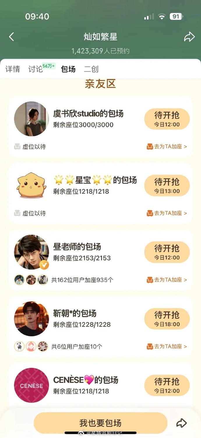 虞书欣《灿若繁星》开播～看了一下、除了林一，丁禹兮、何与、张云龙、侯明昊都是以角