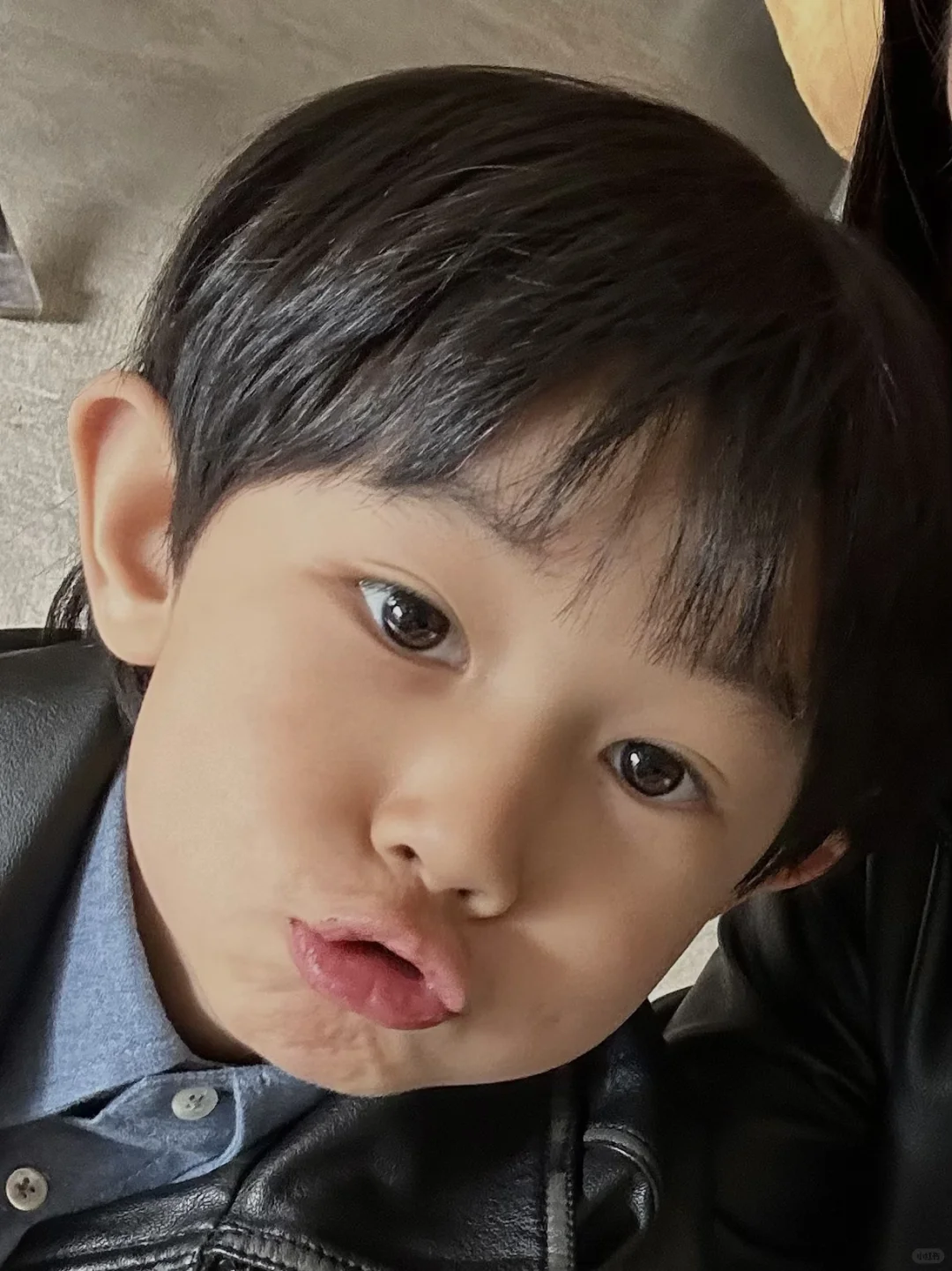 亲子皮夹克ootd✌🏼酷不酷？