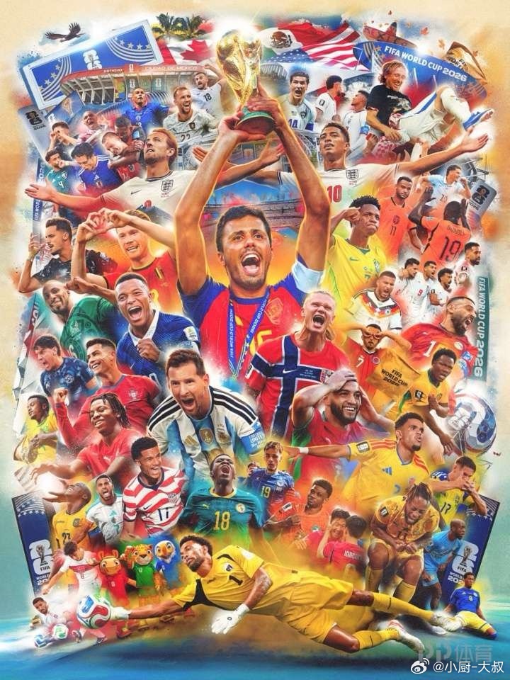FIFA官方世界杯海报 2026美加墨世界杯正式落下帷幕，国际足联官方发布了本届