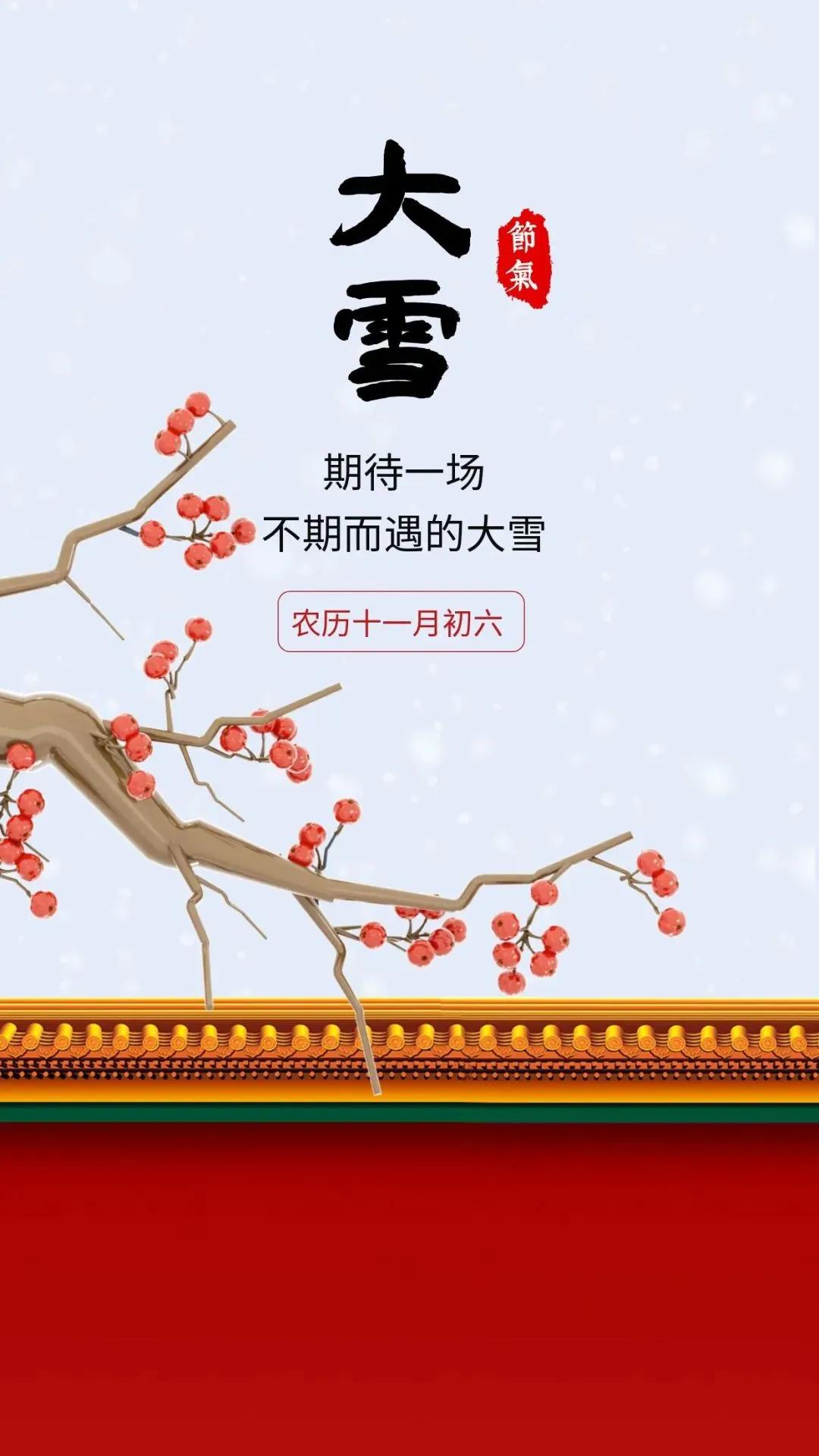  ❤️₂₀₂₄.₁₂․₀₆☼今日大雪❄️
🌨️大雪早安！今日大雪纷飞，万物冬藏