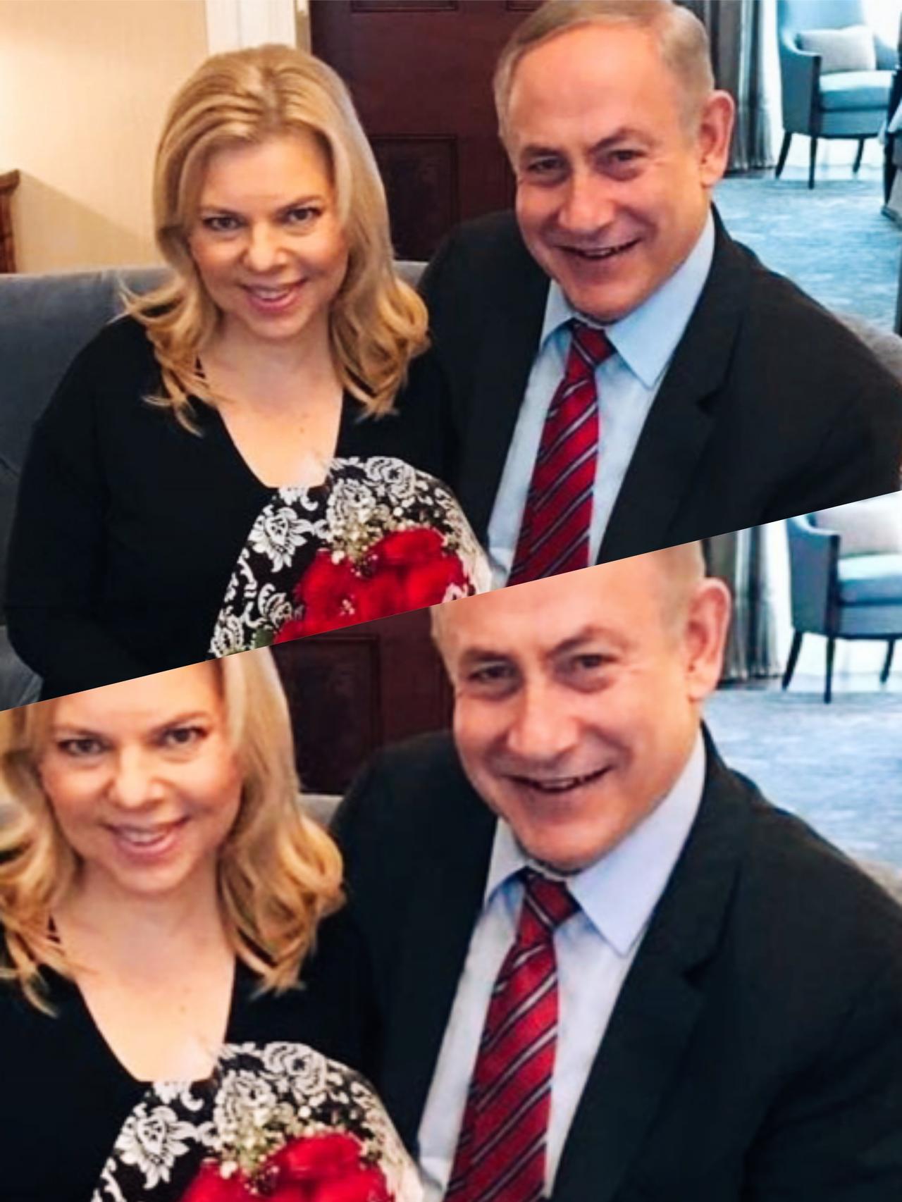 内塔尼亚胡和妻子看起来是不是非常有夫妻相啊！
内塔尼亚胡和妻子不仅脸型相似，就连