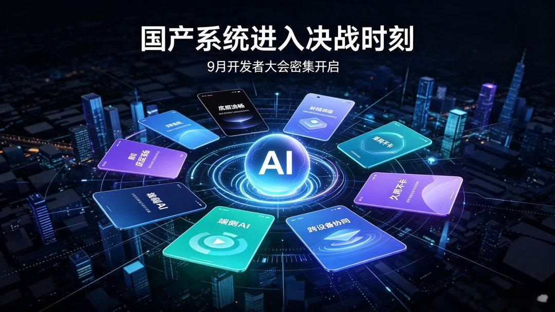 9月国产系统大乱斗9月不只是新机混战，国产手机系统也迎来集中对决。各家开发者大会