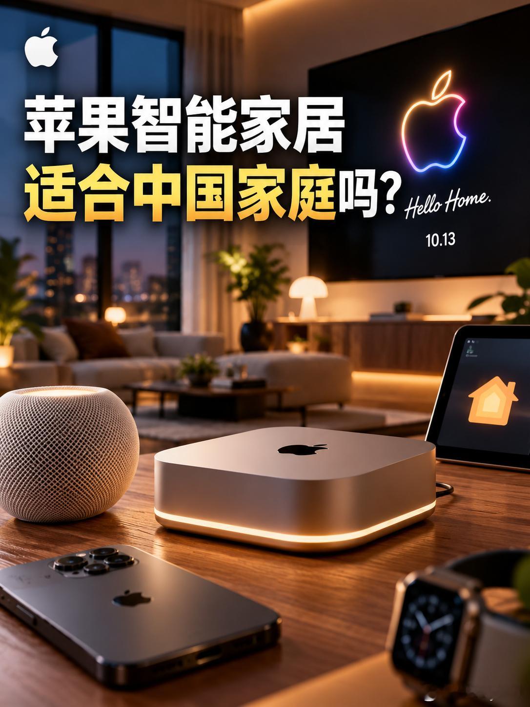 苹果智能家居适合中国家庭吗苹果10月13日的发布会，我还挺期待这款智能家居中枢的