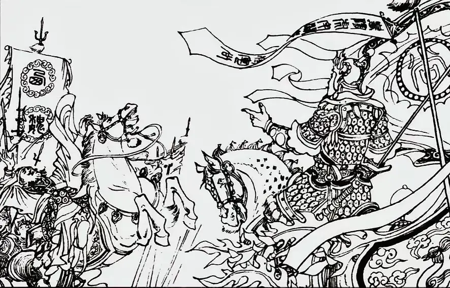 西魏军在虎牢关前摆开队伍，与尚师徒两军对垒。西魏军中老王爷出马与尚师徒...