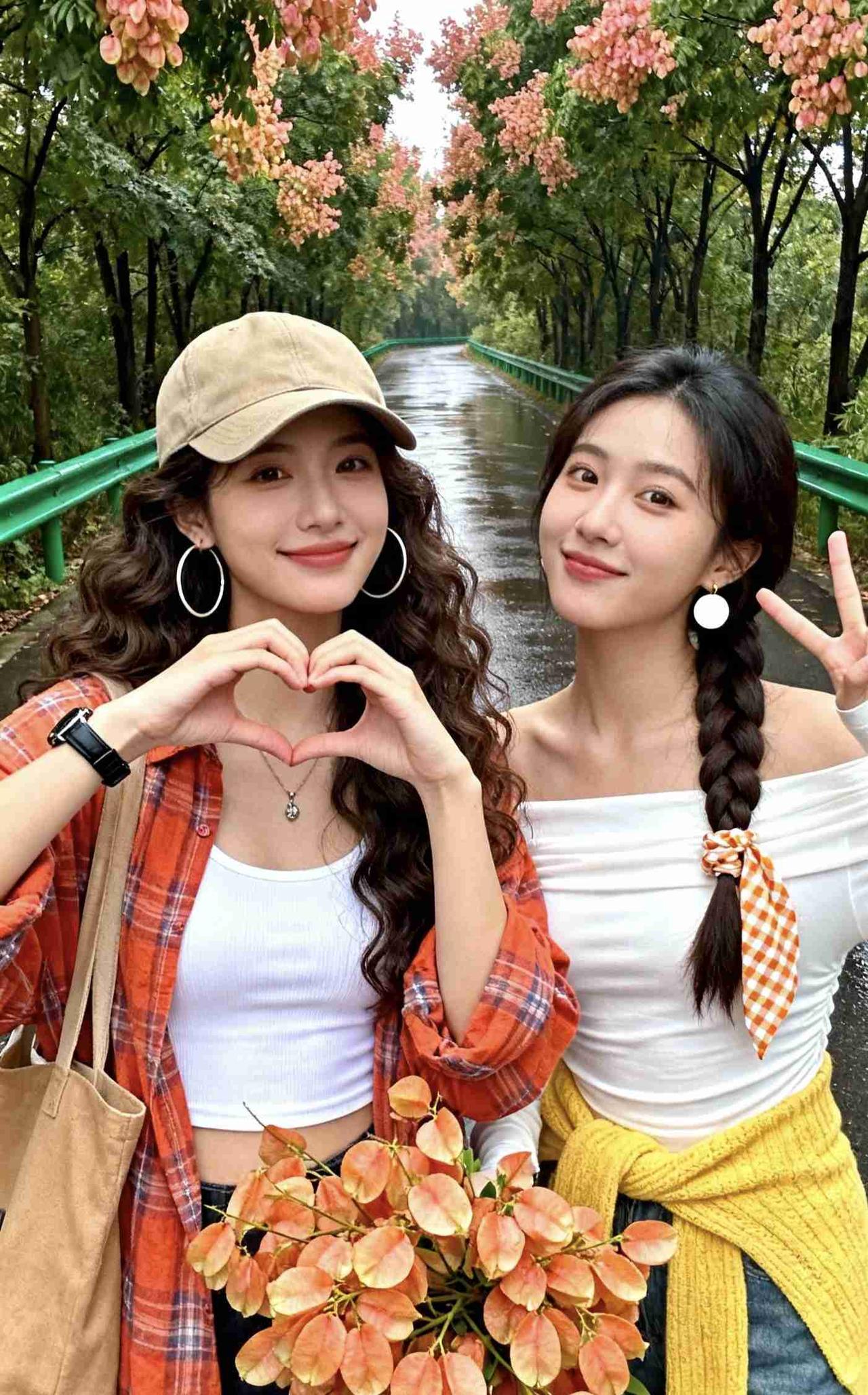 我的今日状态：😁轻松愉快
我这里的天气：☀️晴天
《晴林双影》
 
夹道繁英缀