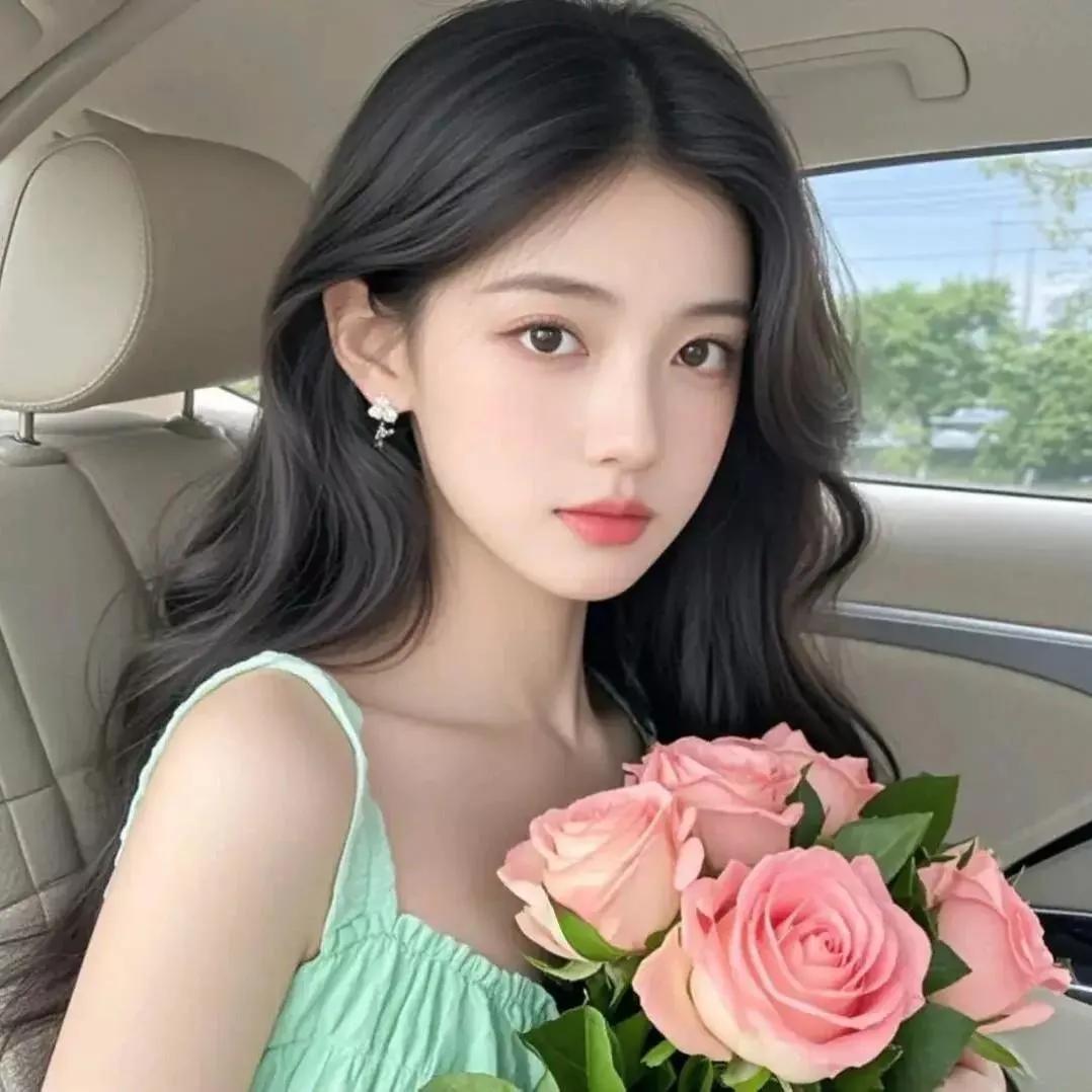车内自拍，粉玫瑰与甜美少女心🌹少女心自拍 车后座自拍 车景自拍 车感自拍 粉色