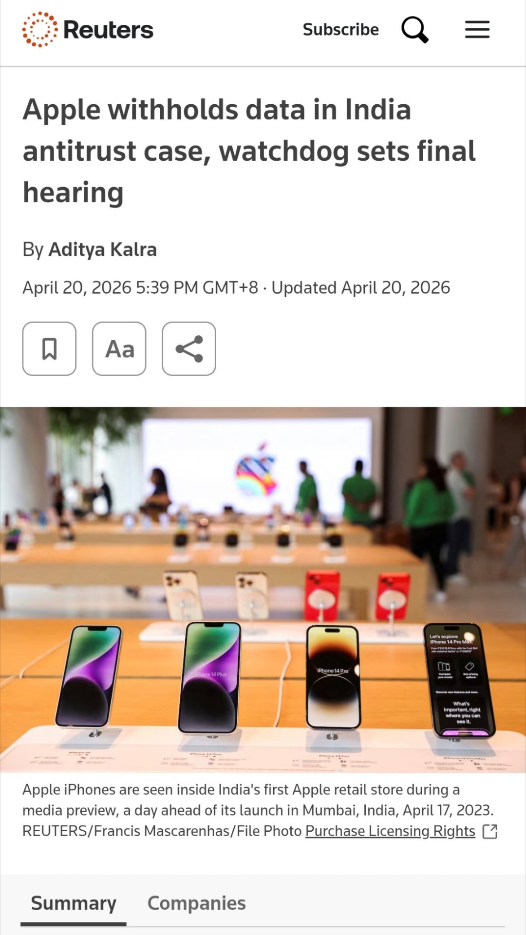 苹果或被印度罚款380亿美元¹ 最多按营业额罚款380亿美元，实际到不了。但ap