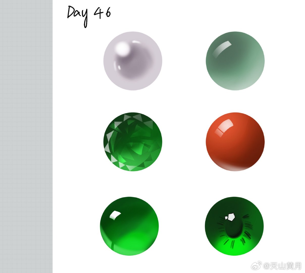 调调头像课 day 46今天学画材质！好神奇呀！ ​​​