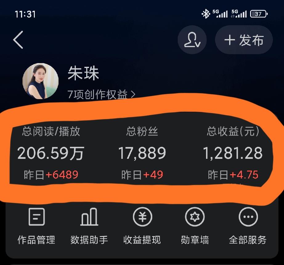 我发现一个问题，头条上的粉丝价值是很低的，不能一直追求粉丝数量。

研究了几个账