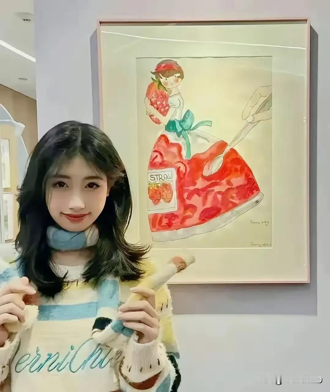 我刚刚留意到一位网友所发布的内容，是关于冯小刚女儿以及著名主持人李湘女儿的画作。