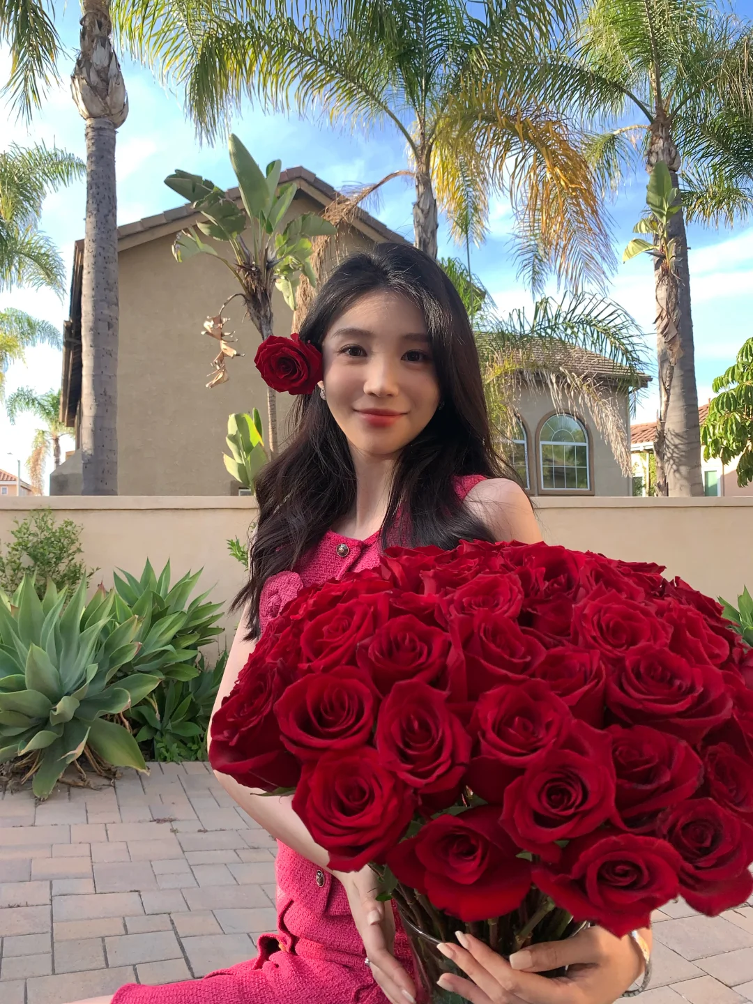 和花花拍照的一千个表情