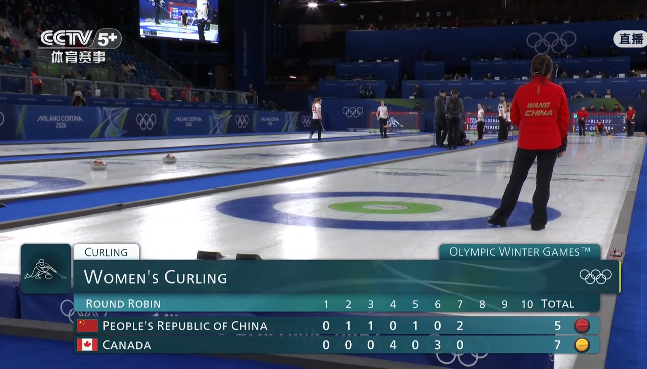 中国队后手两分！把比分追到5-7！还剩三局，有机会！米兰冬奥会冰壶女子团体赛中国