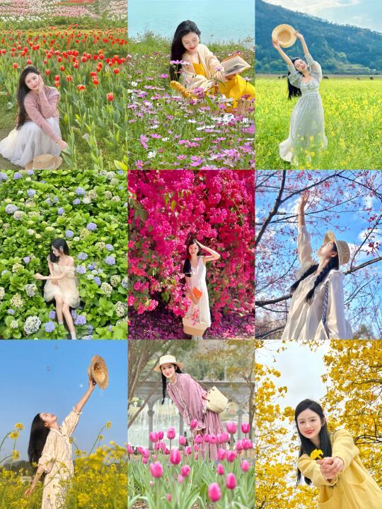 春季花海🌸拍照姿势合集｜这样拍太出片啦！！！