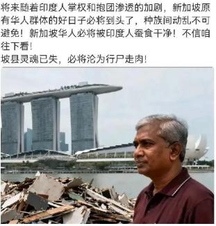 新加坡现在出现了一个怪相，华人都在不让华人进新加坡，而印度裔则是欢迎印度人来新加