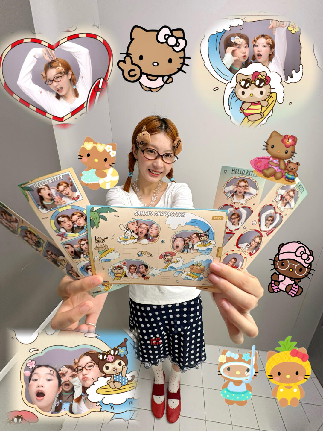 黑皮kitty大头贴太可爱啦！