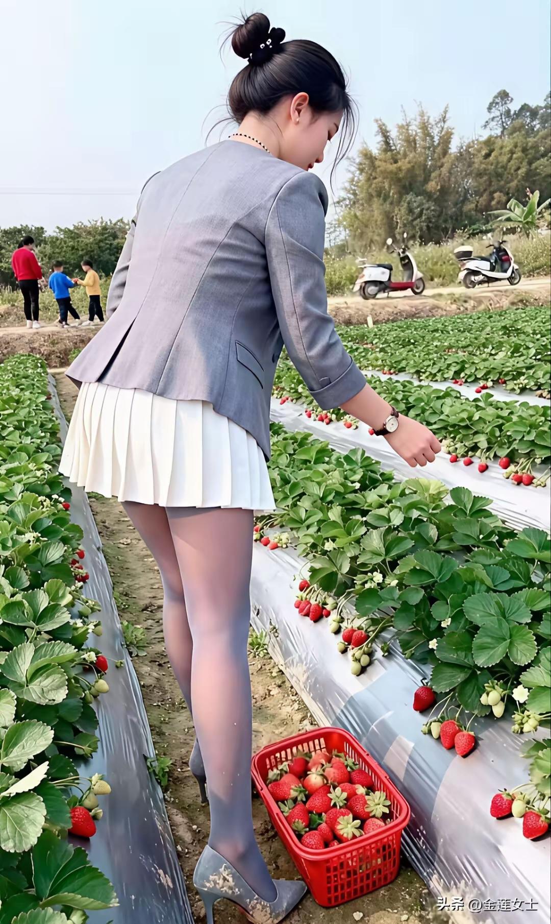 周末去郊外摘草莓，体验感直接拉满！！！
这草莓秀色可餐，颗粒饱满，外形绝佳，感觉