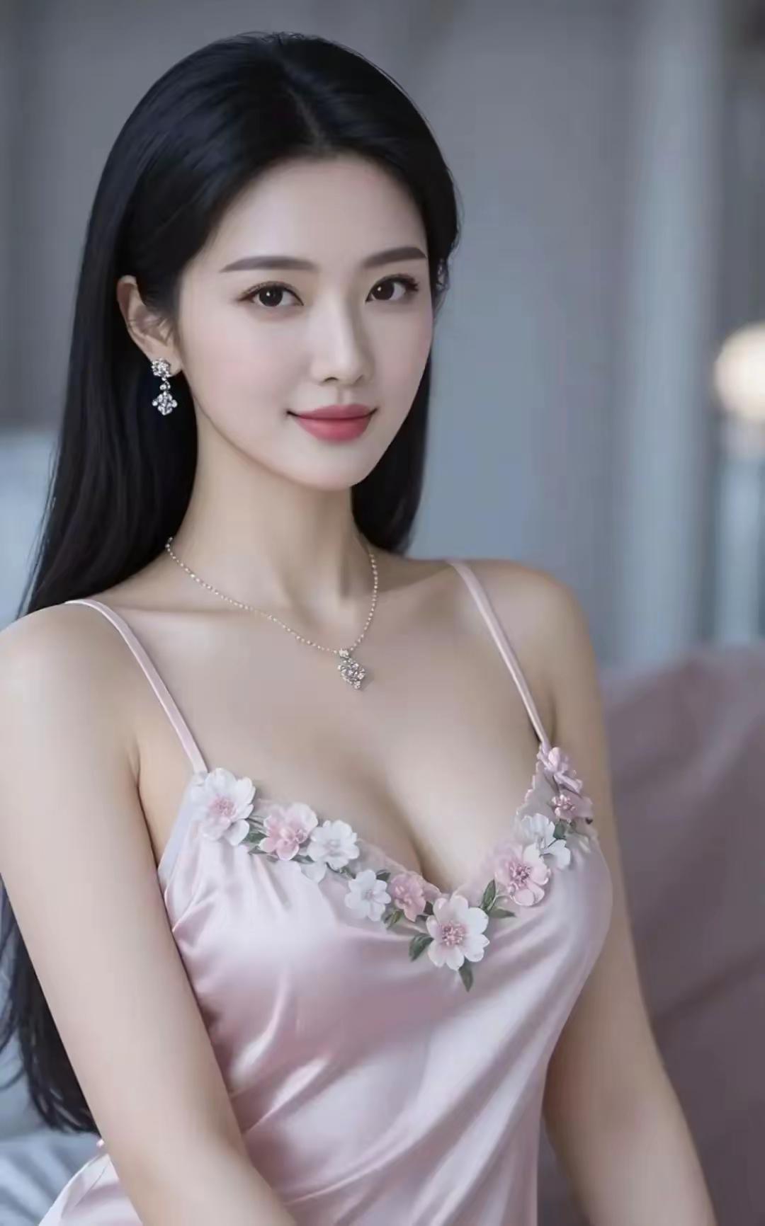 长长黑发，温柔漂亮