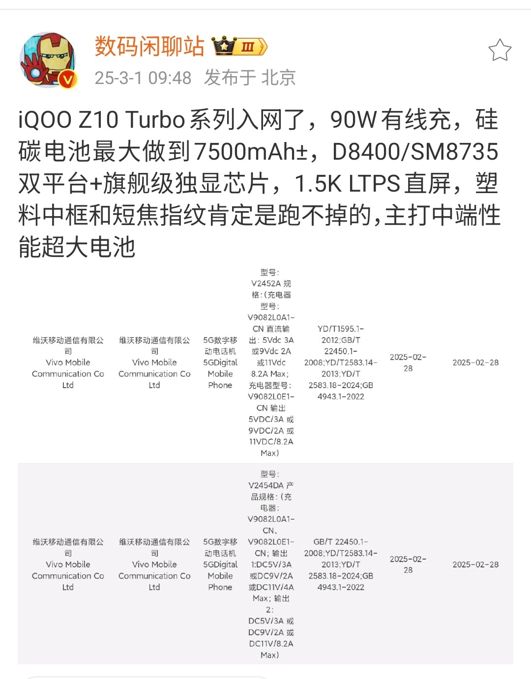 红米Turbo4、真我Neo7Se的对手来了！iQOO Z10 Turbo系列，