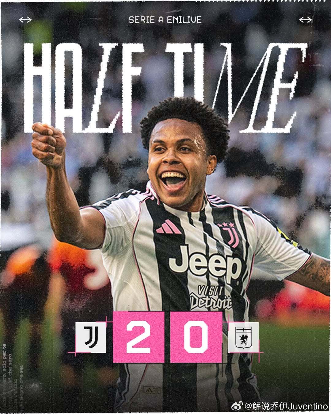 尤文图斯尤文图斯vs热那亚意甲联赛 老默、堡堡进球，尤文半场2-0领先。麦肯尼还