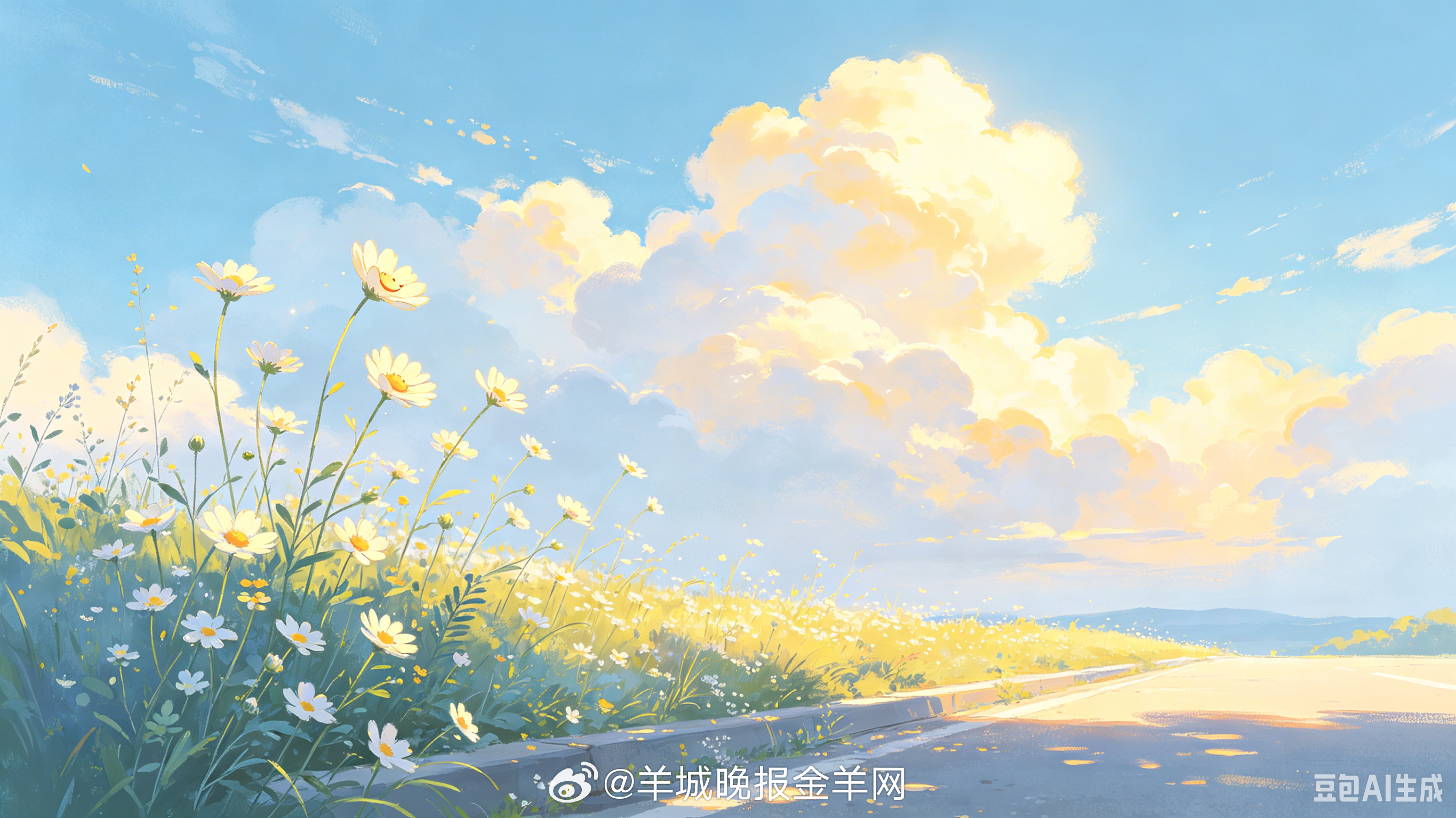 #早安#窗外的云朵在散步，路边的野花在微笑，这个世界正用它的方式爱着你。 