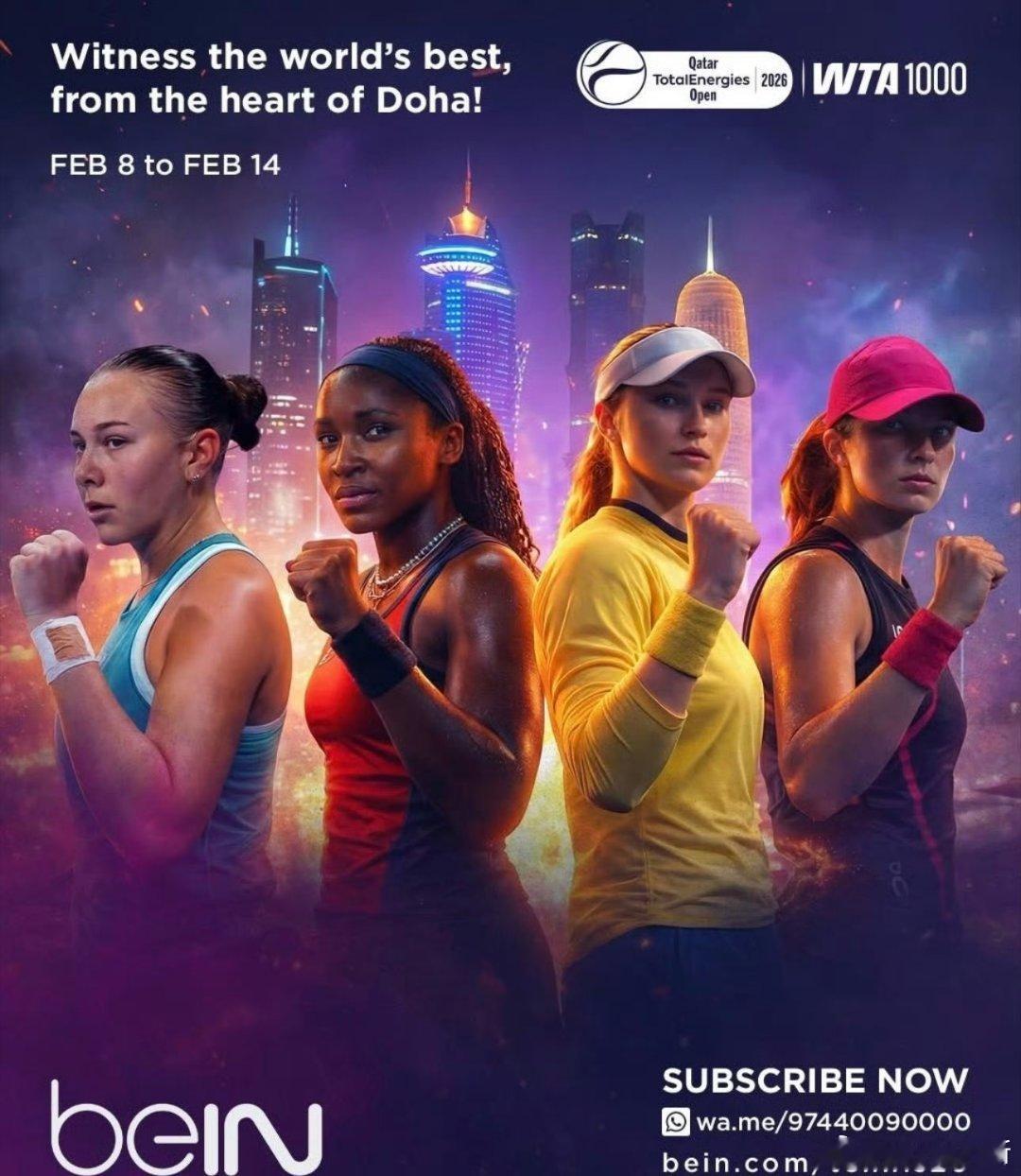 这个多哈AI海报大家觉得如何wta1000多哈站澳网2026