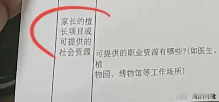 学校让家长填写“社会资源”引争议

11月14日，有网友称忻州市长征小学（西校区