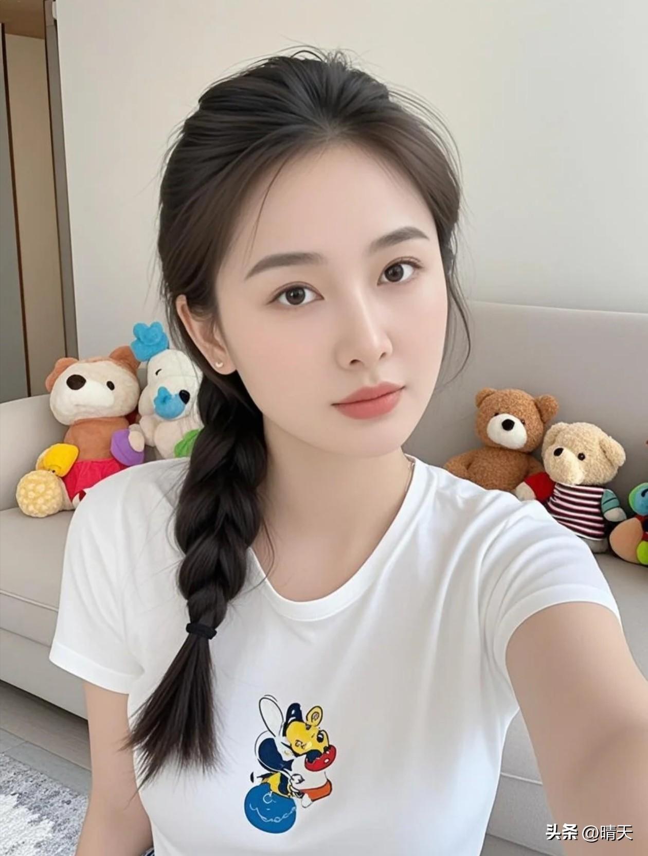 麻花辫子是不是也很可爱呀，嘻嘻。