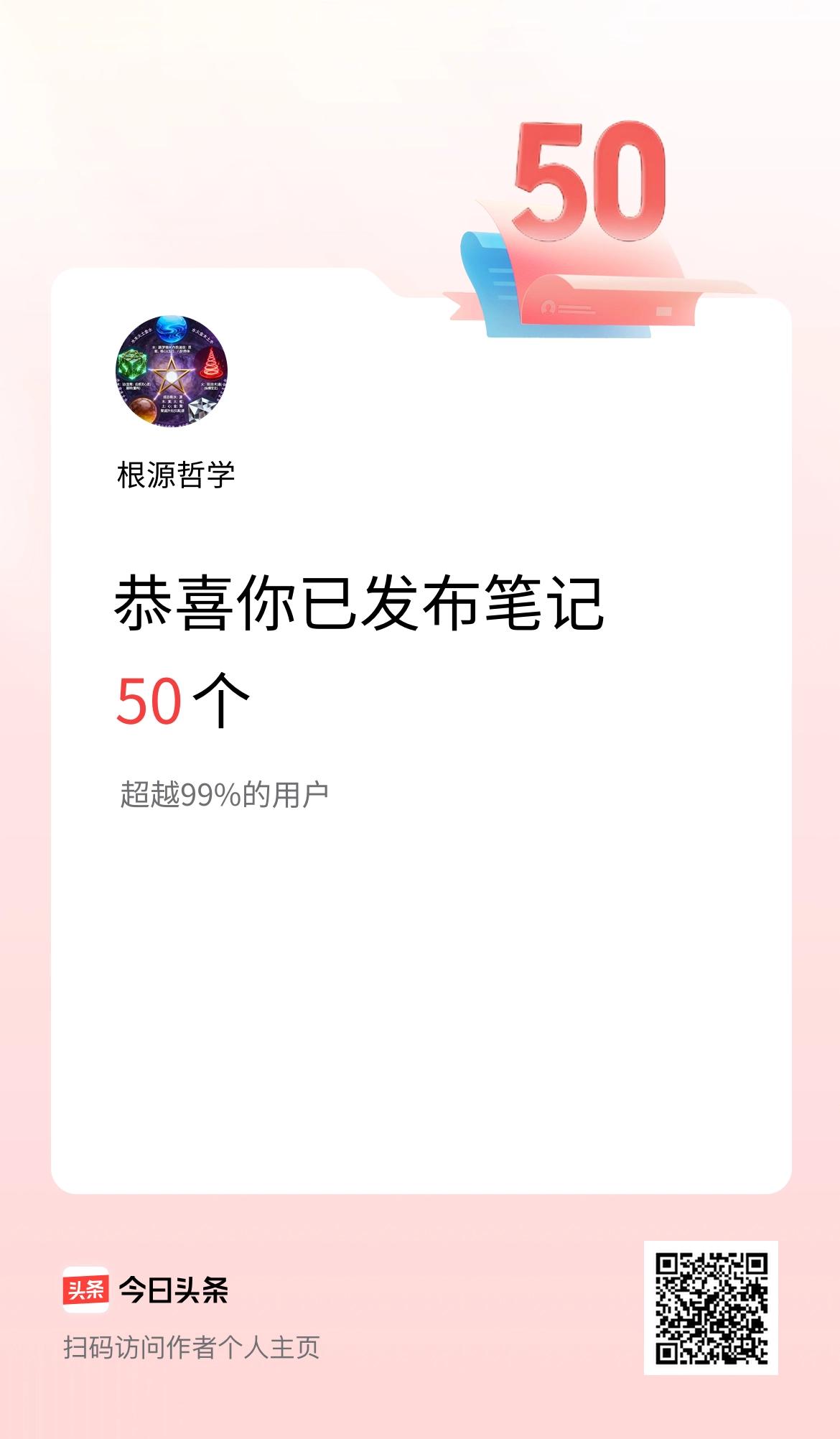 我在头条累计投稿笔记50个