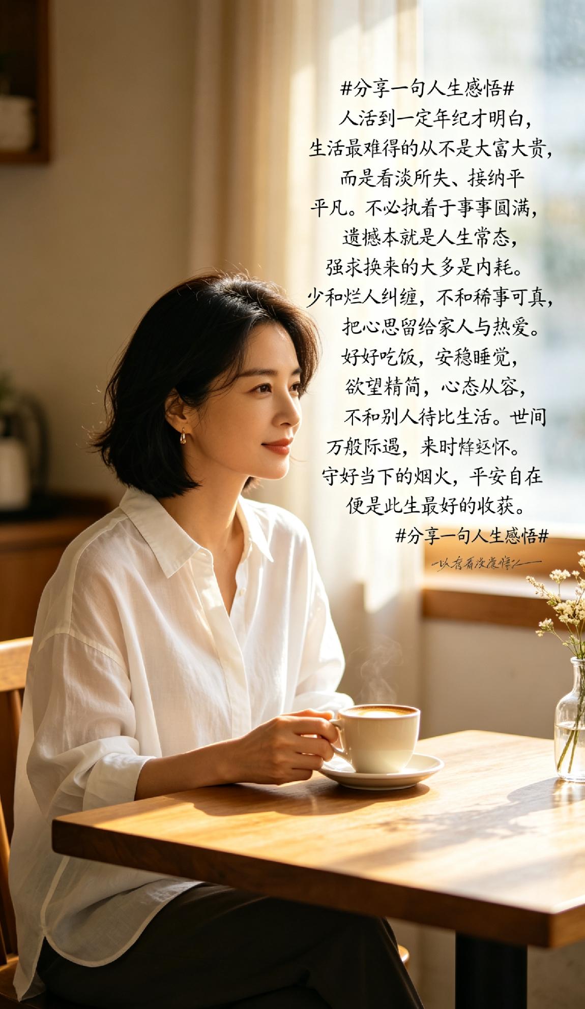 人活到一定年纪才明白，生活最难得的从不是大富大贵，而是看淡得失、接纳平凡。不必执