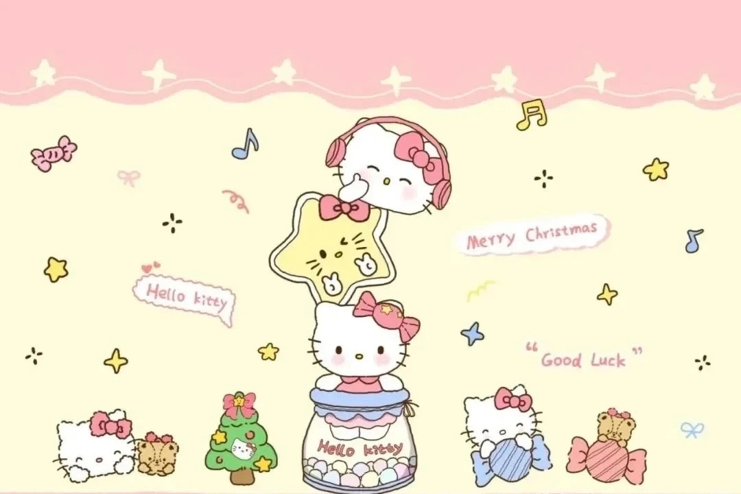 ‧⁺ ⊹✭Hello kitty横屏iPad平板丨电脑壁纸₊ ‧  .动漫点评团