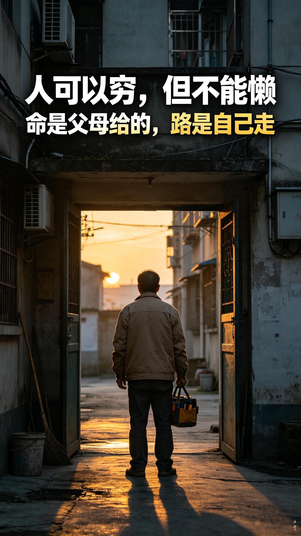 人可以穷，但不能懒，命是父母给的，路是自己走。

人这一生，最该拎清的两件事：出
