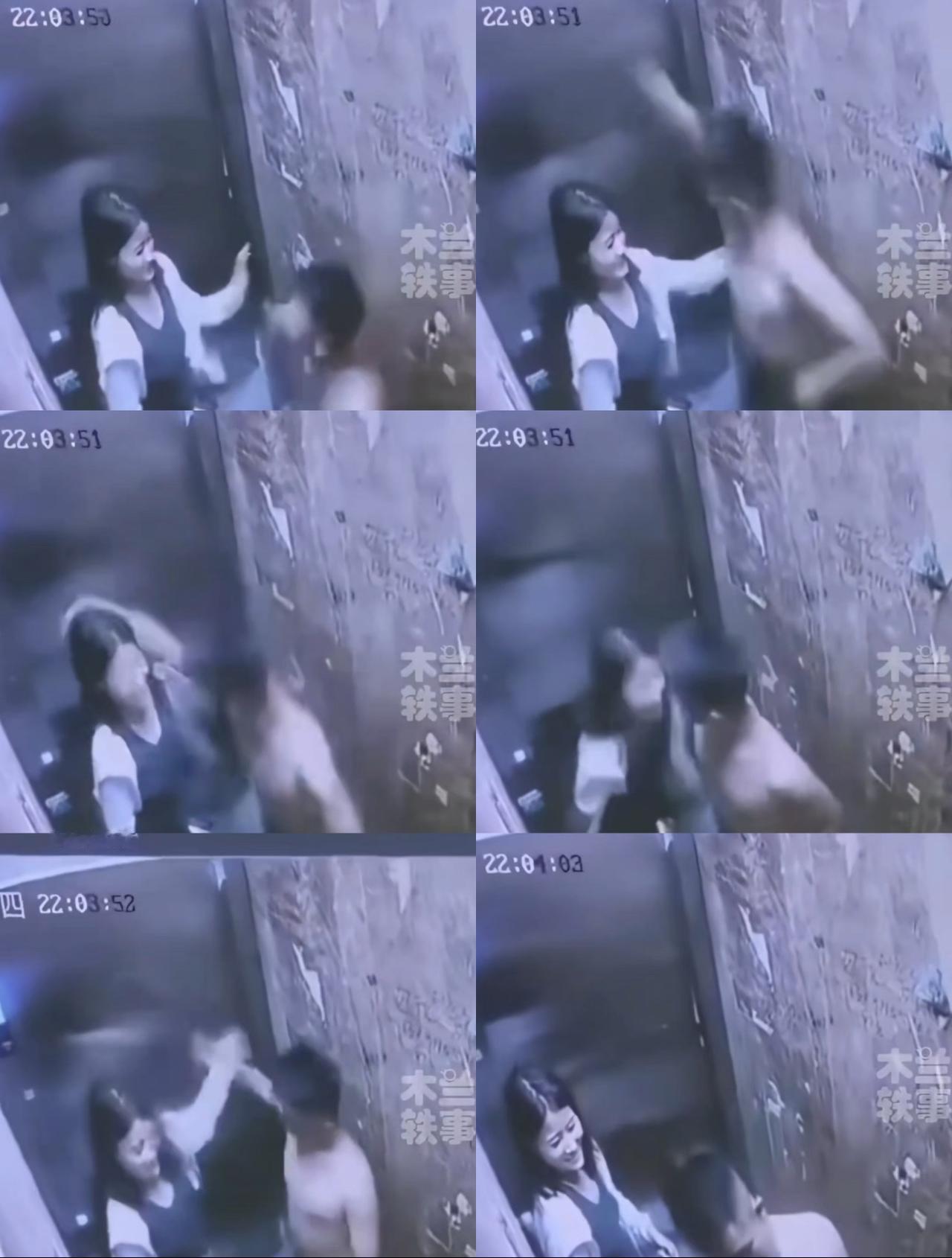 事发前一天，两人还在电梯里打闹，看上去甜甜蜜蜜。

但有专业教练分析过，男方这个