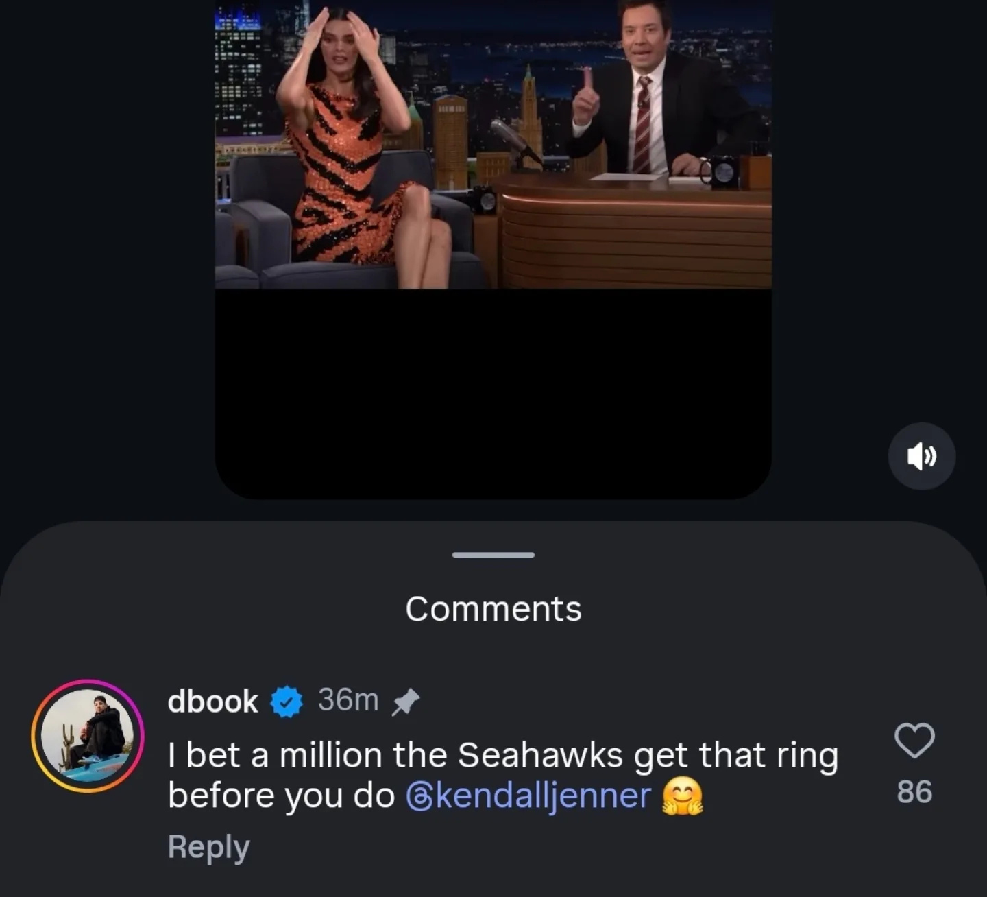 Kendall Jenner参加了吉米秀，并在节目中宣传了她与Fanatics 