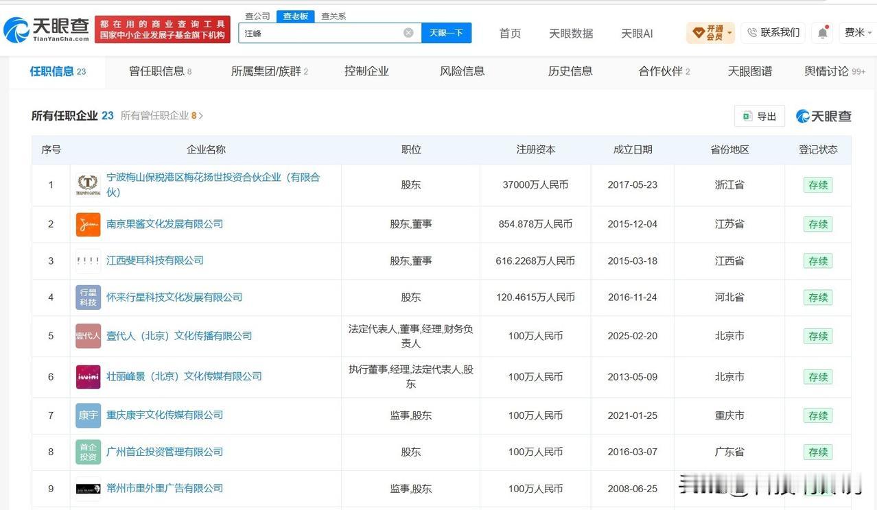 【汪峰已成立科技公司 汪峰名下多家音乐公司已注销】汪峰公司因AI从1100人减到